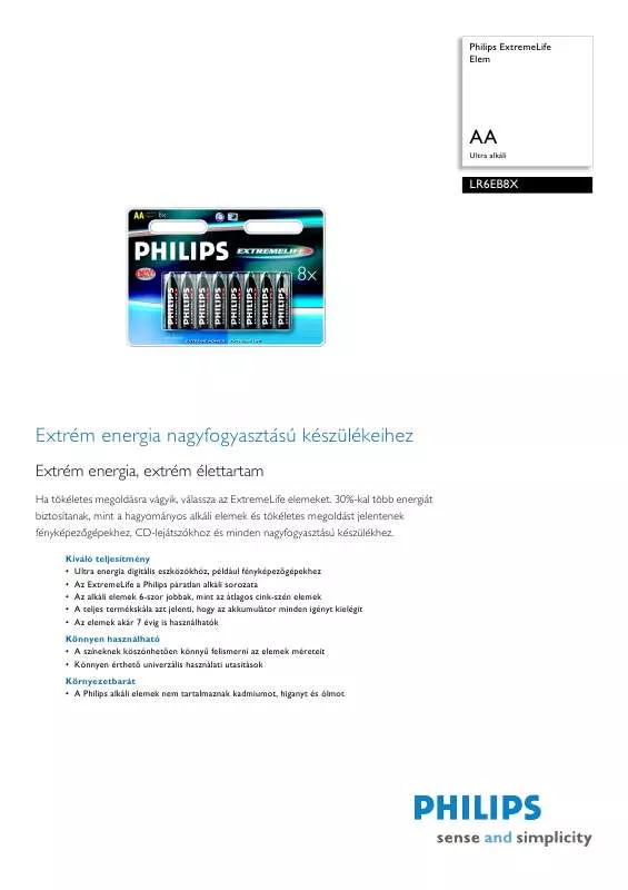 Mode d'emploi PHILIPS LR6EB8X