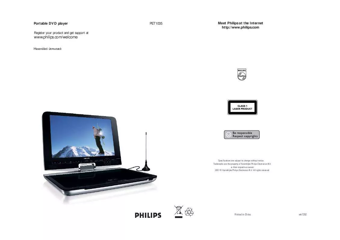 Mode d'emploi PHILIPS PET1035