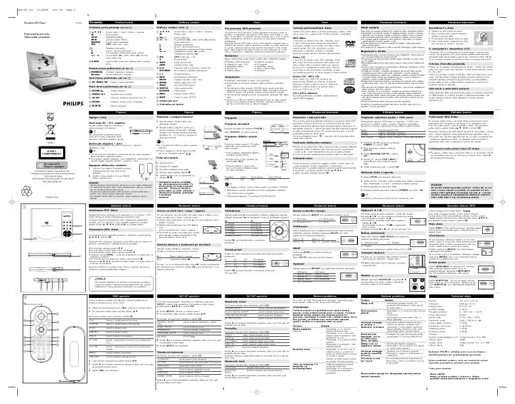 Mode d'emploi PHILIPS PET705