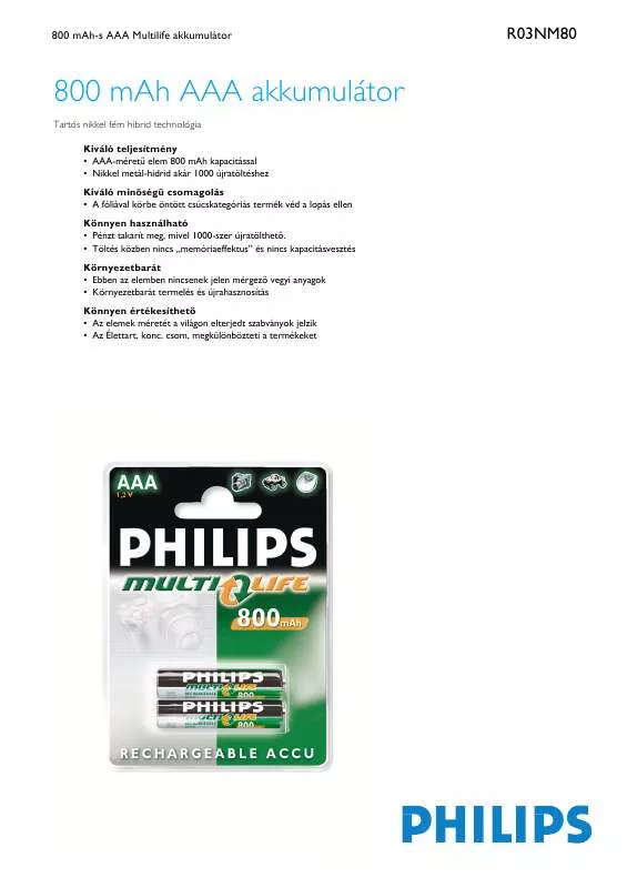 Mode d'emploi PHILIPS R03NM80