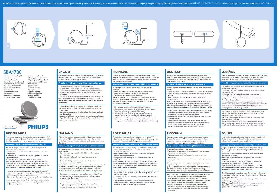 Mode d'emploi PHILIPS SBA1700