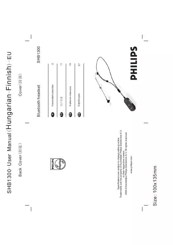 Mode d'emploi PHILIPS SHB1300