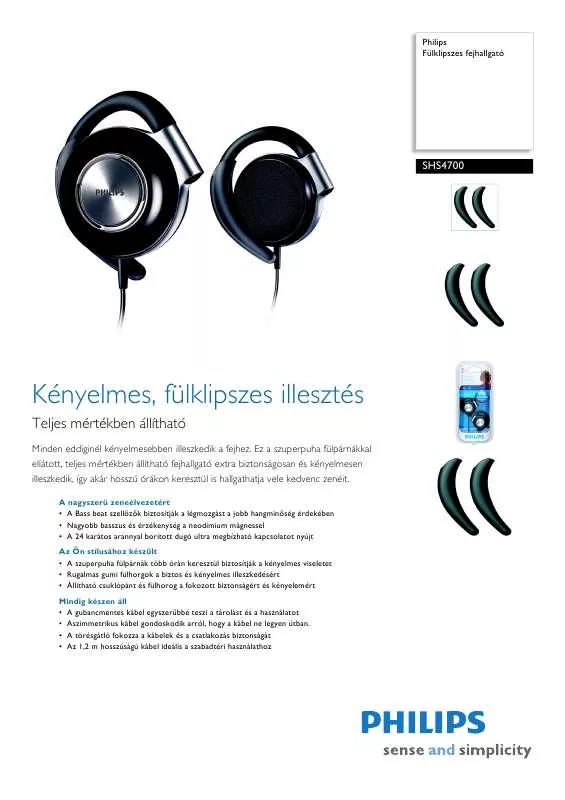 Mode d'emploi PHILIPS SHS-4700