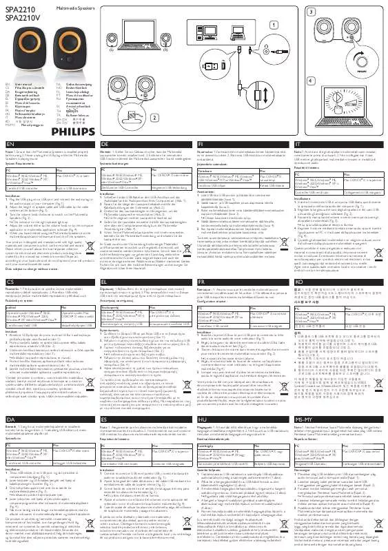 Mode d'emploi PHILIPS SPA 2210