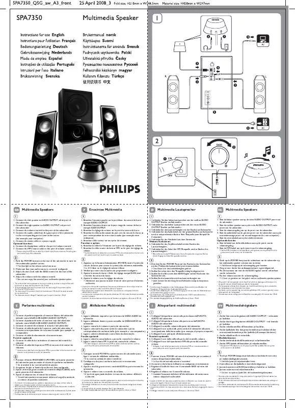 Mode d'emploi PHILIPS SPA 7350