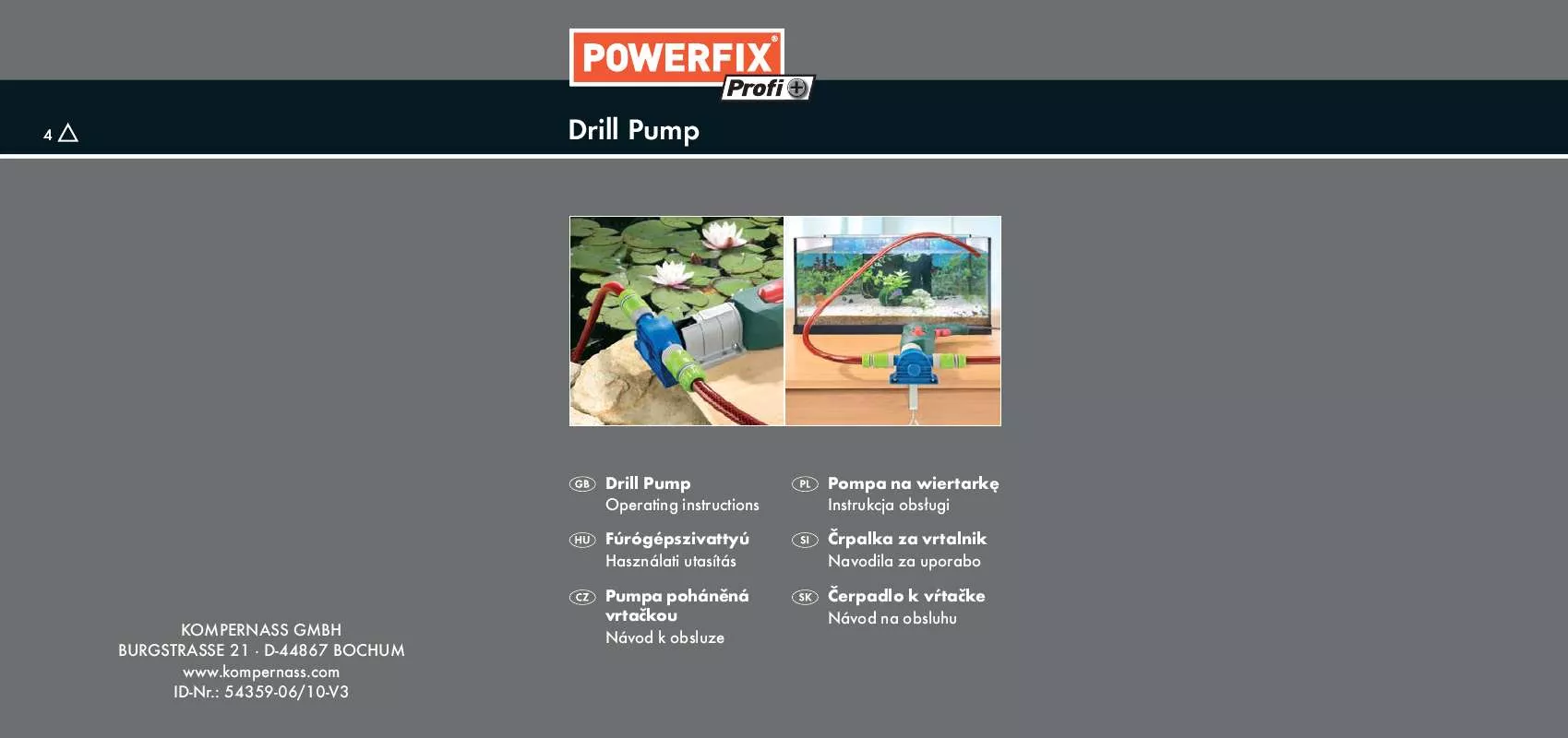 Mode d'emploi POWERFIX DRILL PUMP