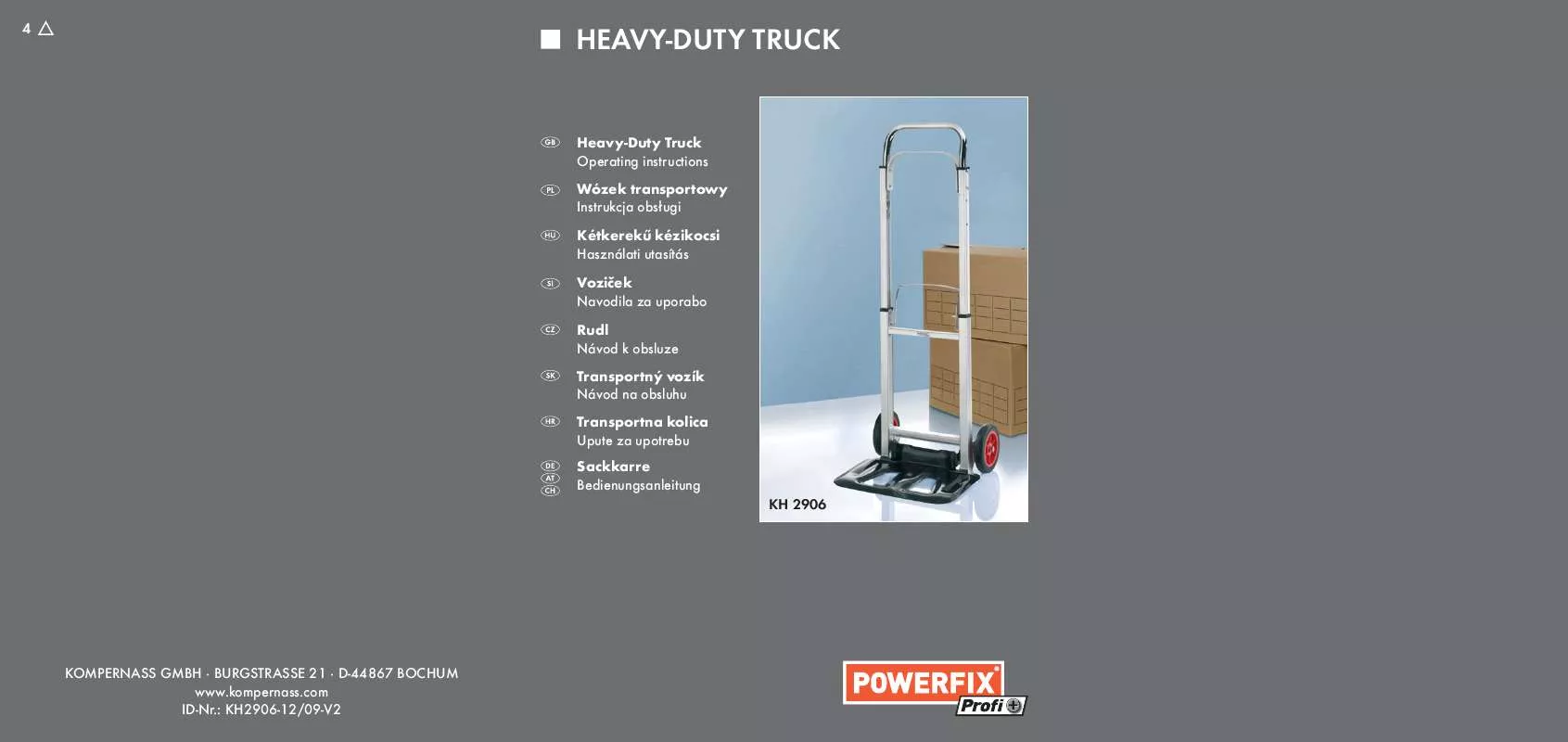 Mode d'emploi POWERFIX KH 2906 HEAVY-DUTY TRUCK