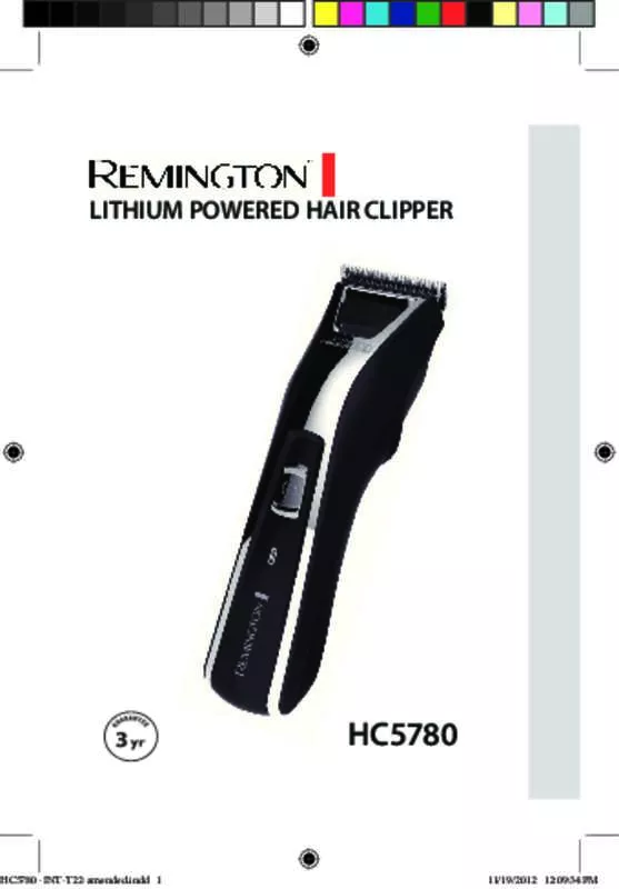 Mode d'emploi REMINGTON HC5780