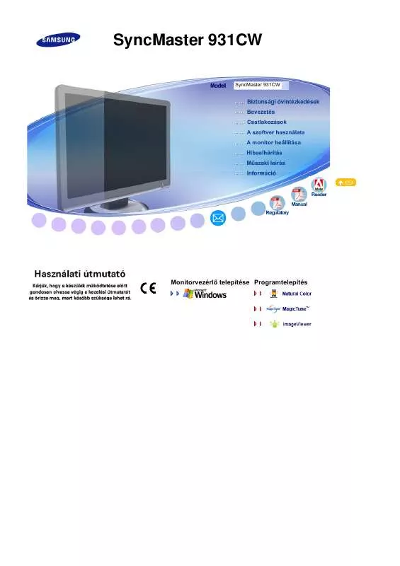 Mode d'emploi SAMSUNG SYNCMASTER 931CW