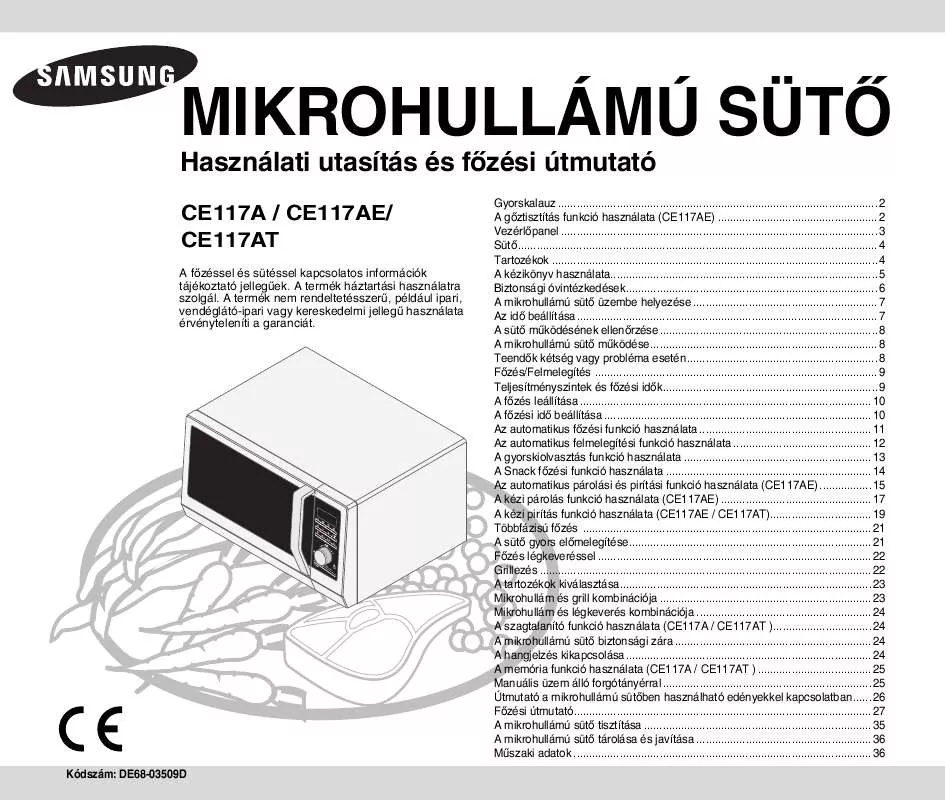 Mode d'emploi SAMSUNG CE117AE-X