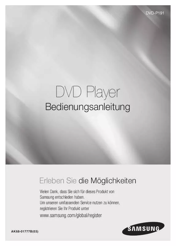 Mode d'emploi SAMSUNG DVD-P191