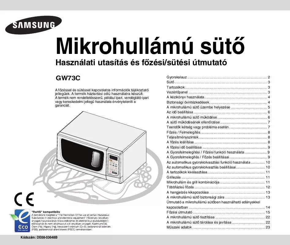 Mode d'emploi SAMSUNG GW73C