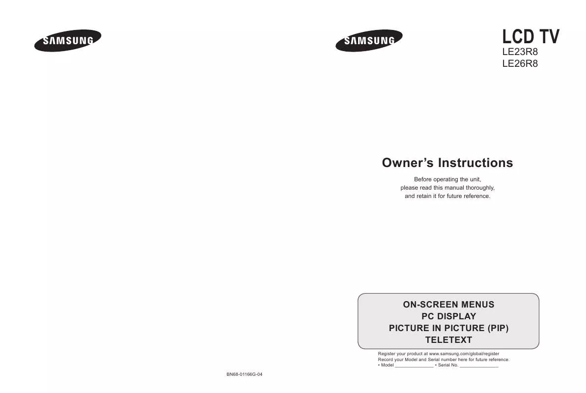 Mode d'emploi SAMSUNG LE23R82B