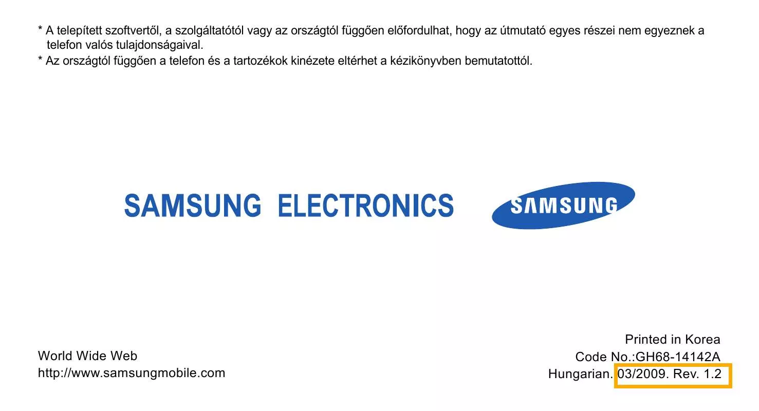 Mode d'emploi SAMSUNG SGH-U600