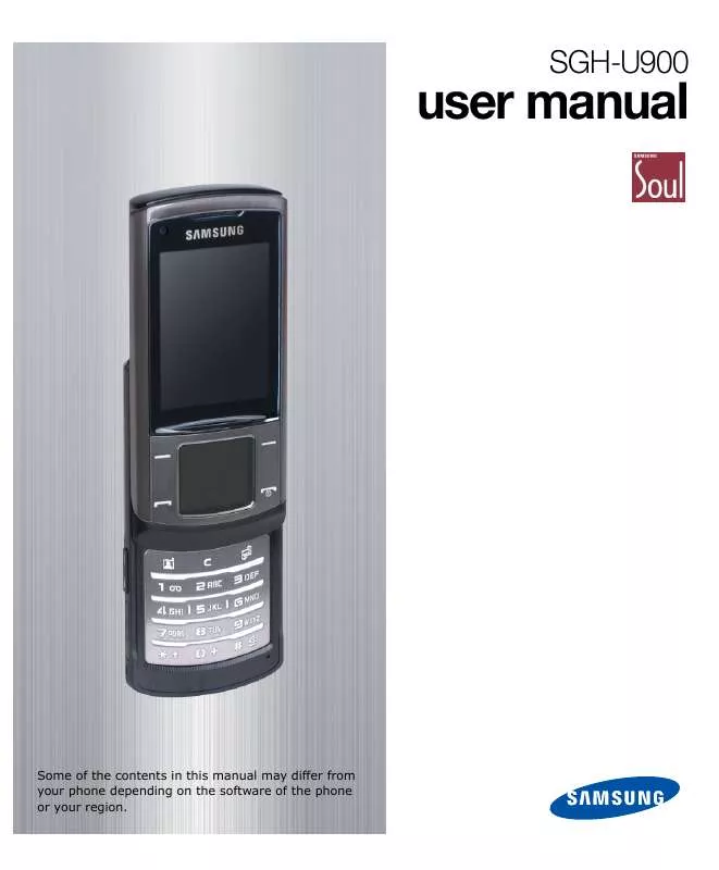 Mode d'emploi SAMSUNG SGH-U900L