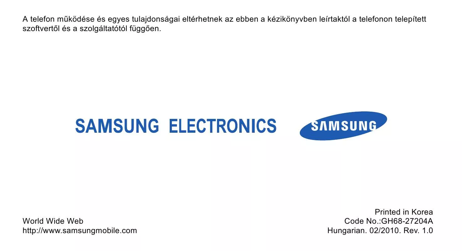 Mode d'emploi SAMSUNG SH-ARK