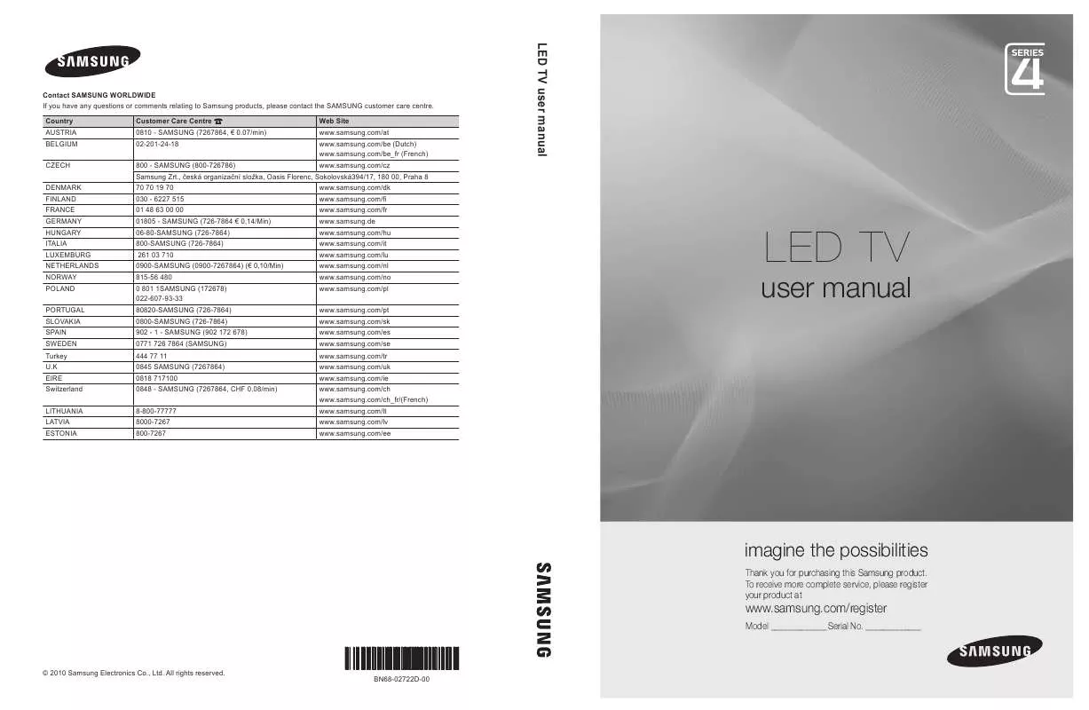 Mode d'emploi SAMSUNG UE-32C4000