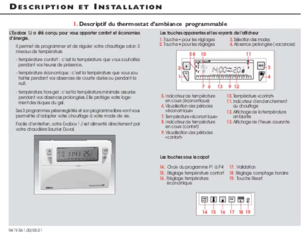 Mode d'emploi SAUNIER DUVAL EXABOX