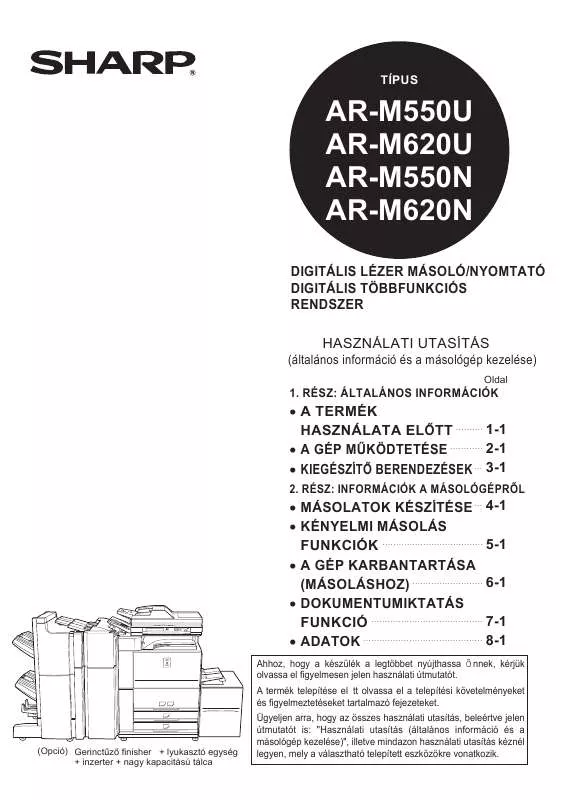 Mode d'emploi SHARP AR-620U