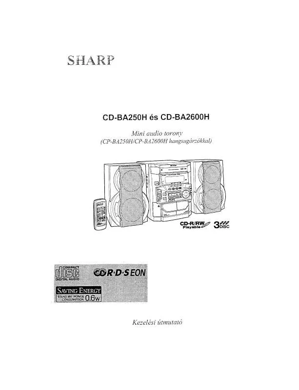 Mode d'emploi SHARP CD-BA250H/2600H