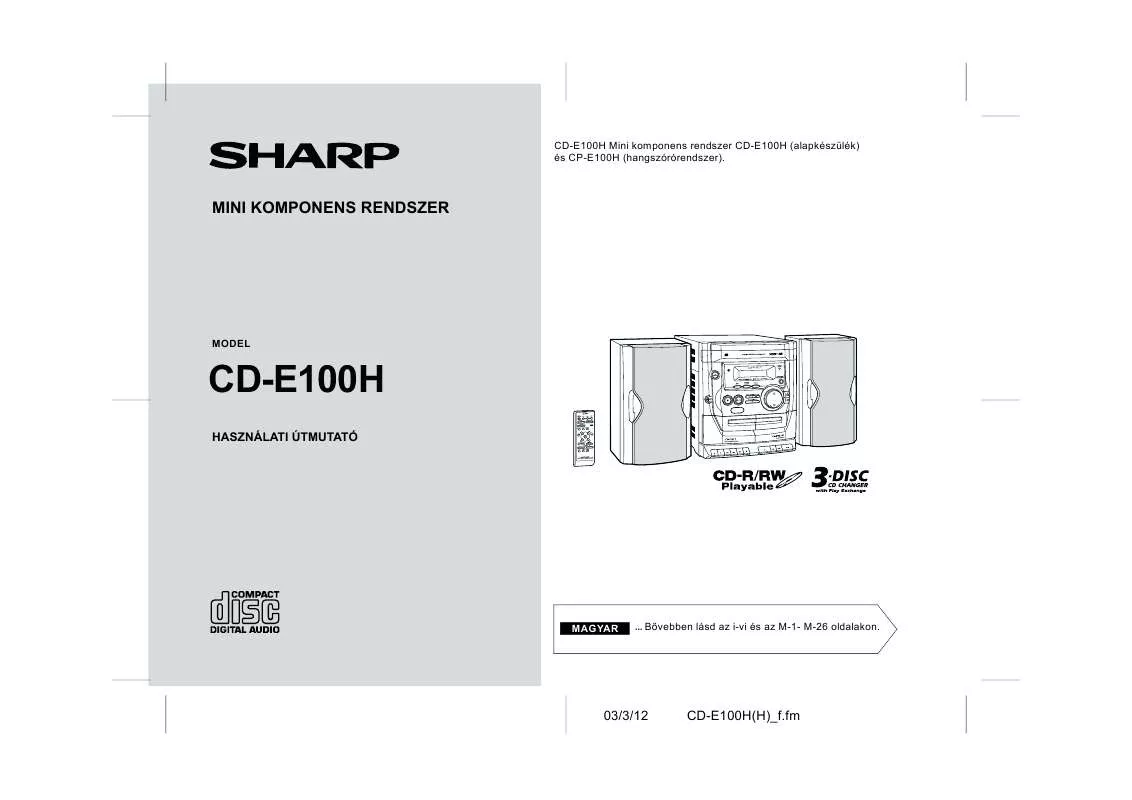 Mode d'emploi SHARP CD-E100H
