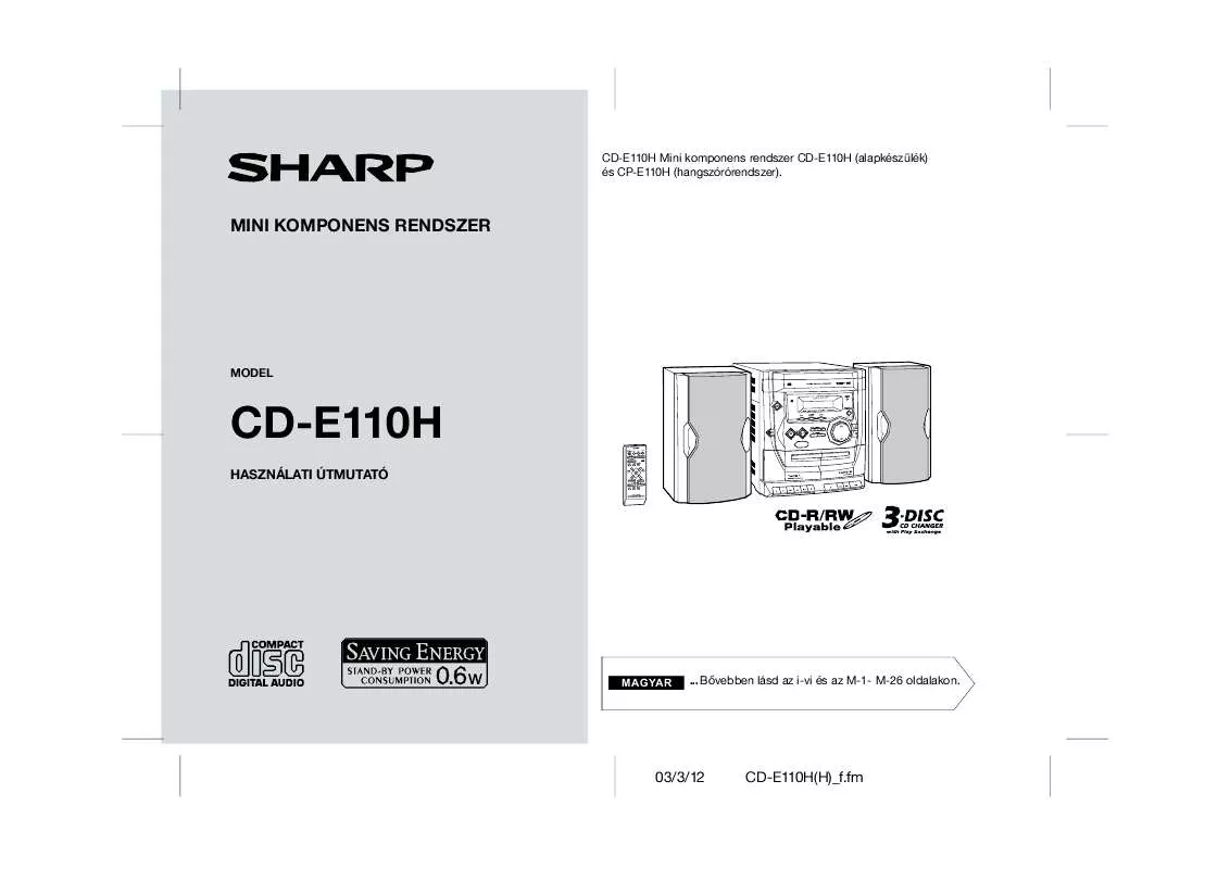 Mode d'emploi SHARP CD-E110H