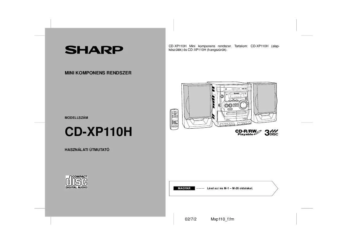 Mode d'emploi SHARP CD-XP110H