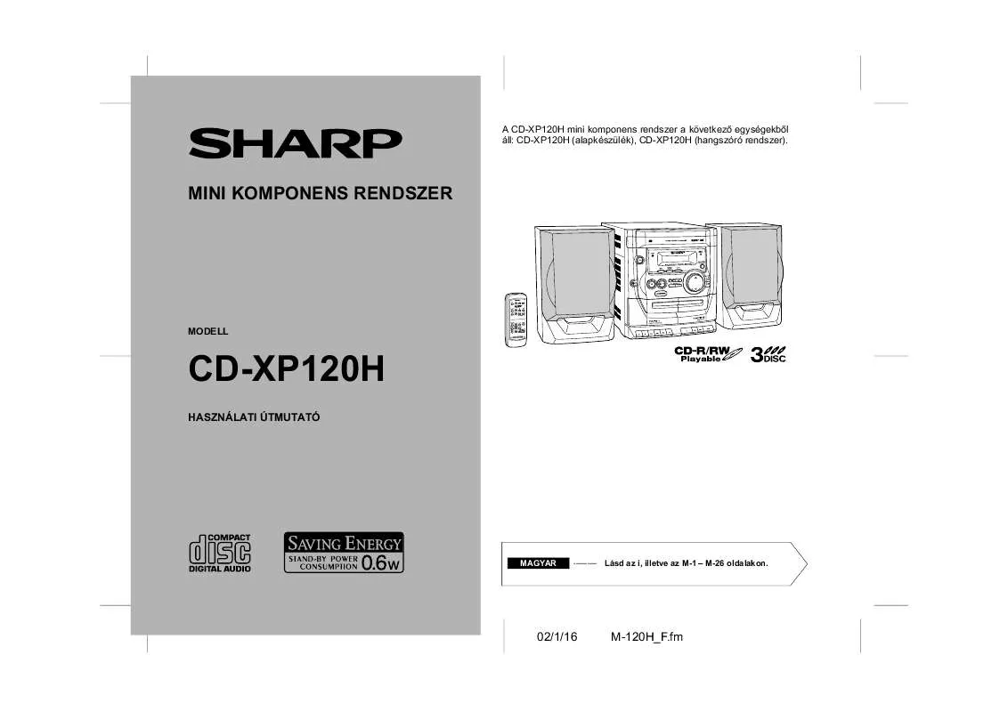 Mode d'emploi SHARP CD-XP120H