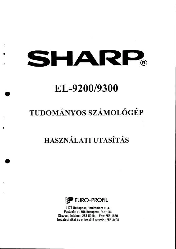 Mode d'emploi SHARP EL-9200/9300