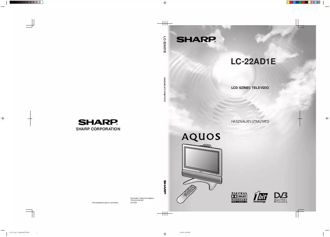 Mode d'emploi SHARP LC-22AD1E