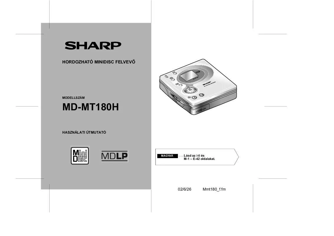 Mode d'emploi SHARP MD-MT180H