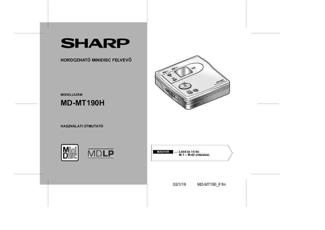 Mode d'emploi SHARP MD-MT190H