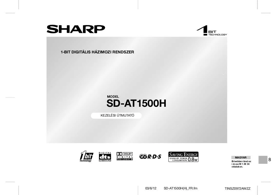 Mode d'emploi SHARP SD-AT1500H