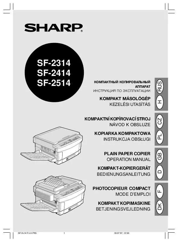 Mode d'emploi SHARP SF-2514