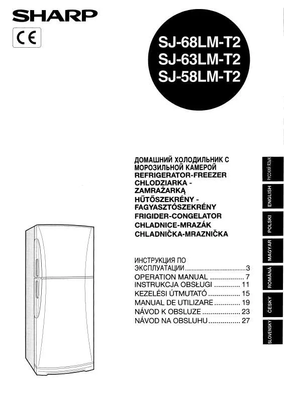 Mode d'emploi SHARP SJ-68/63/58LM-T2