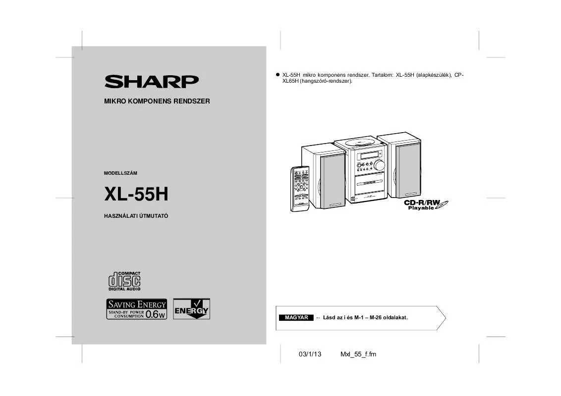 Mode d'emploi SHARP XL-55H