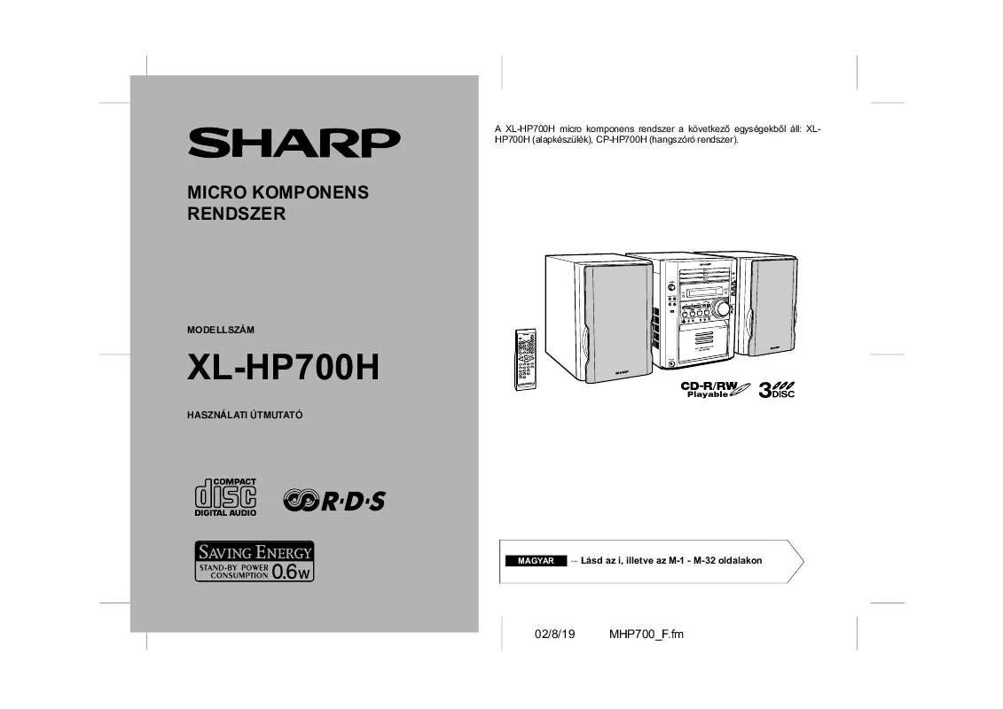 Mode d'emploi SHARP XL-HP700H