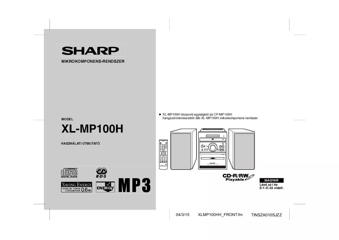 Mode d'emploi SHARP XL-MP100H