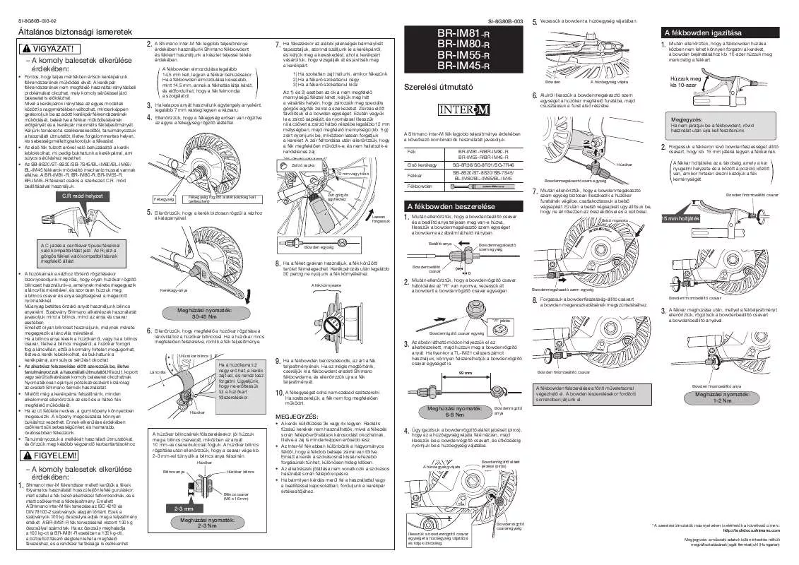 Mode d'emploi SHIMANO BR-IM45-R