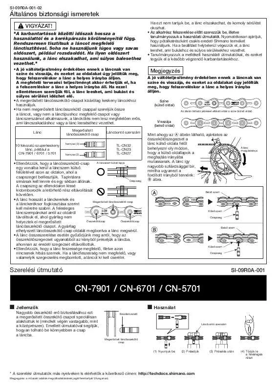 Mode d'emploi SHIMANO CN-6701