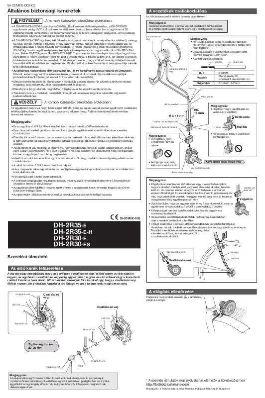 Mode d'emploi SHIMANO DH-2R30-E