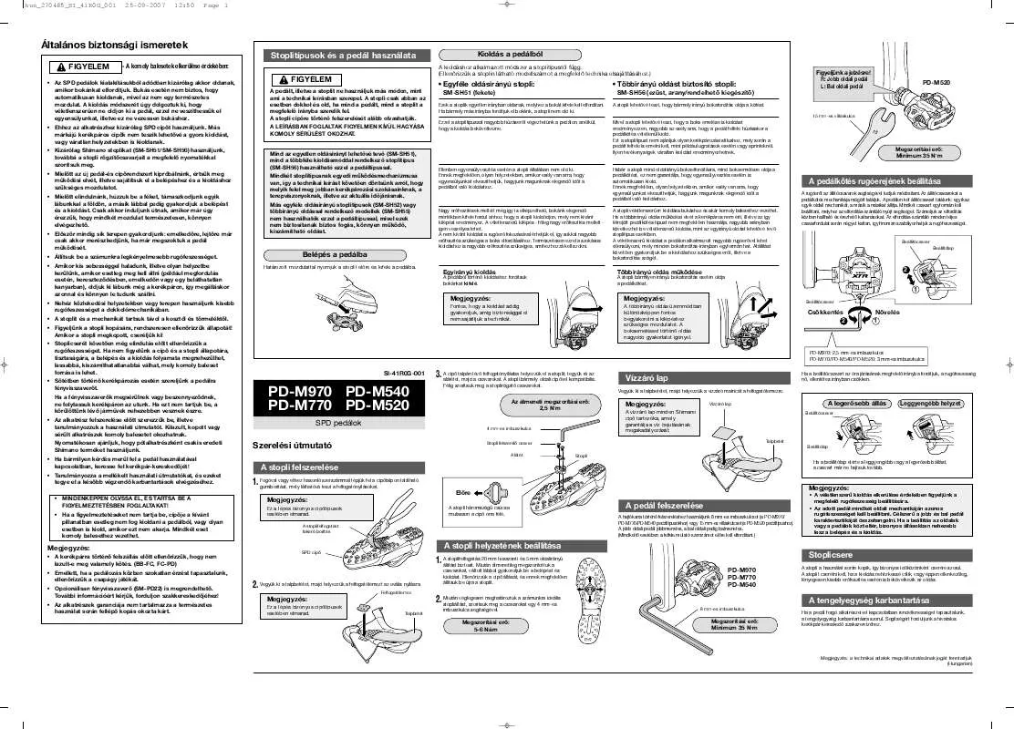 Mode d'emploi SHIMANO PD-M520