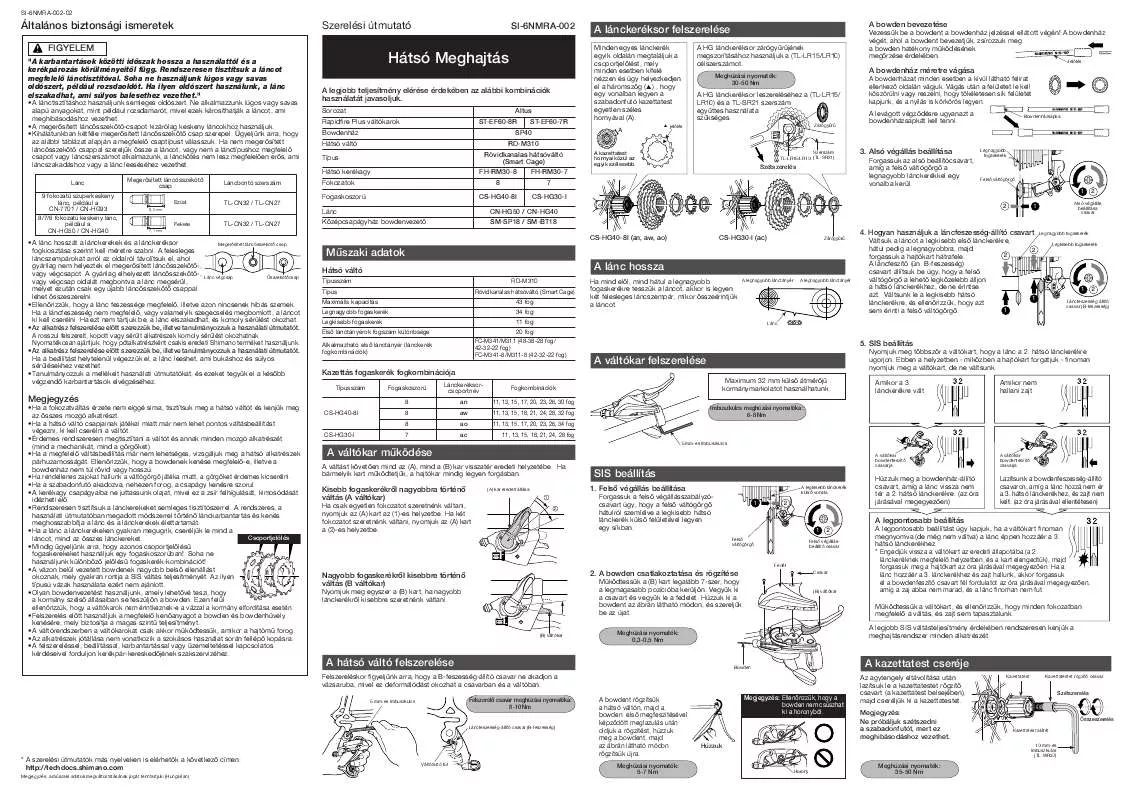 Mode d'emploi SHIMANO SI-6NMRA