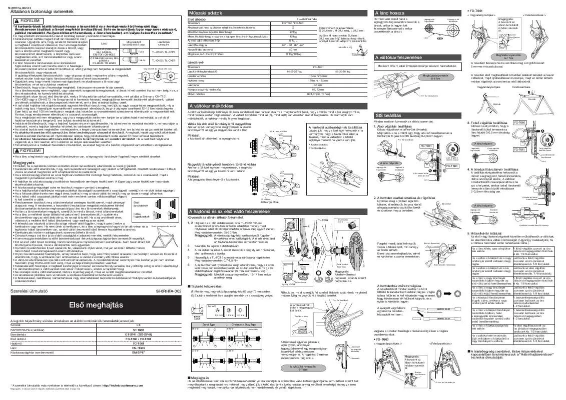 Mode d'emploi SHIMANO SI-6RHFA