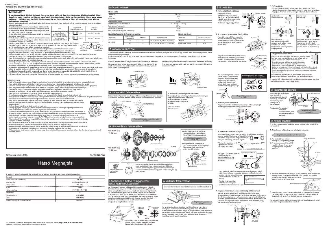 Mode d'emploi SHIMANO SI-6RHRA