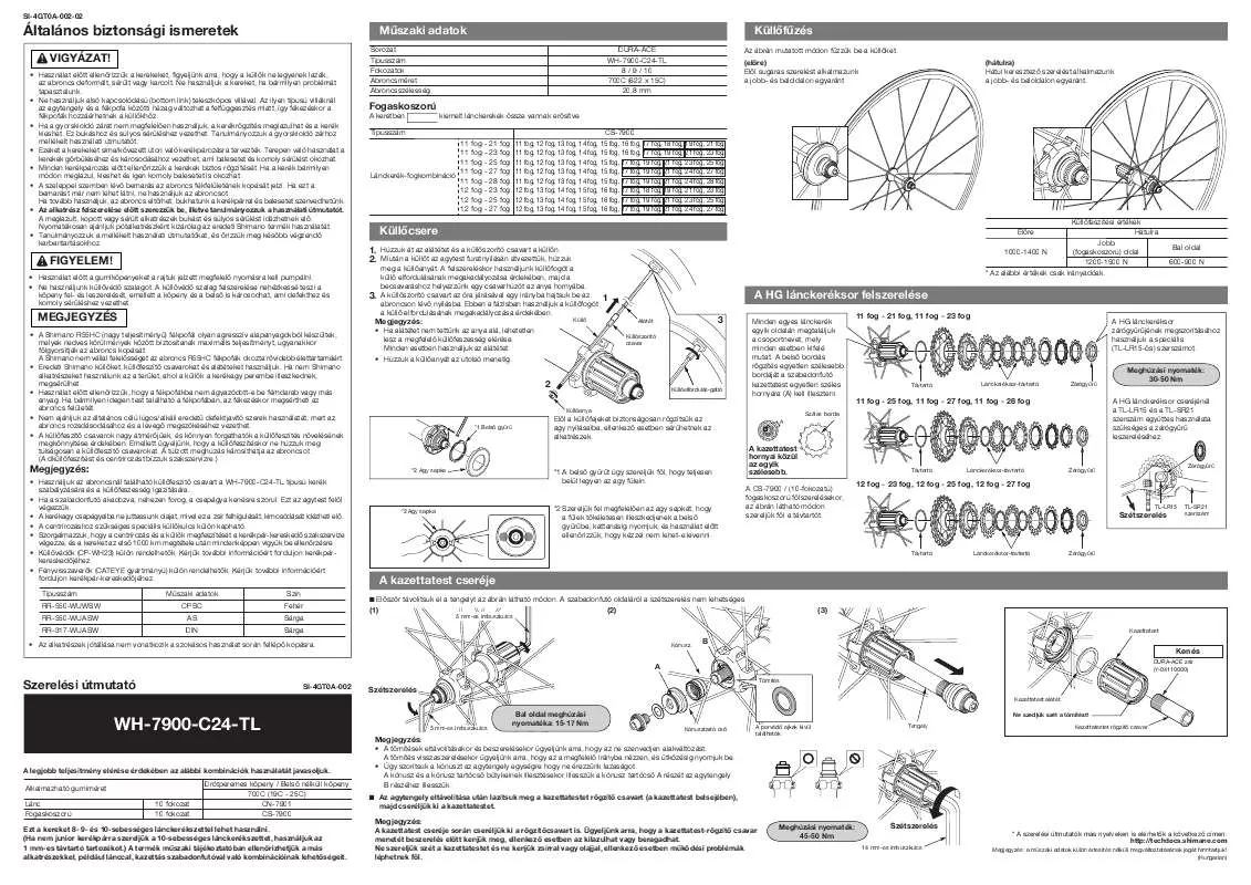 Mode d'emploi SHIMANO WH-7900-C24-TL