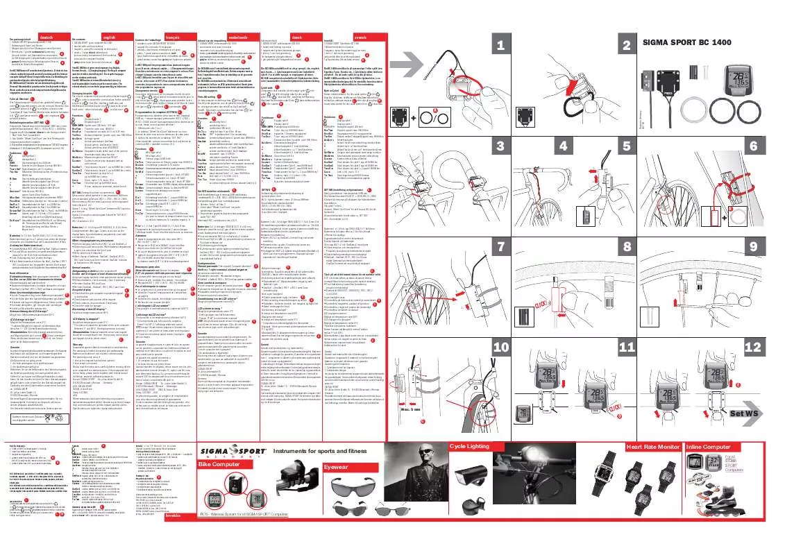 Mode d'emploi SIGMA SPORT BC 1400