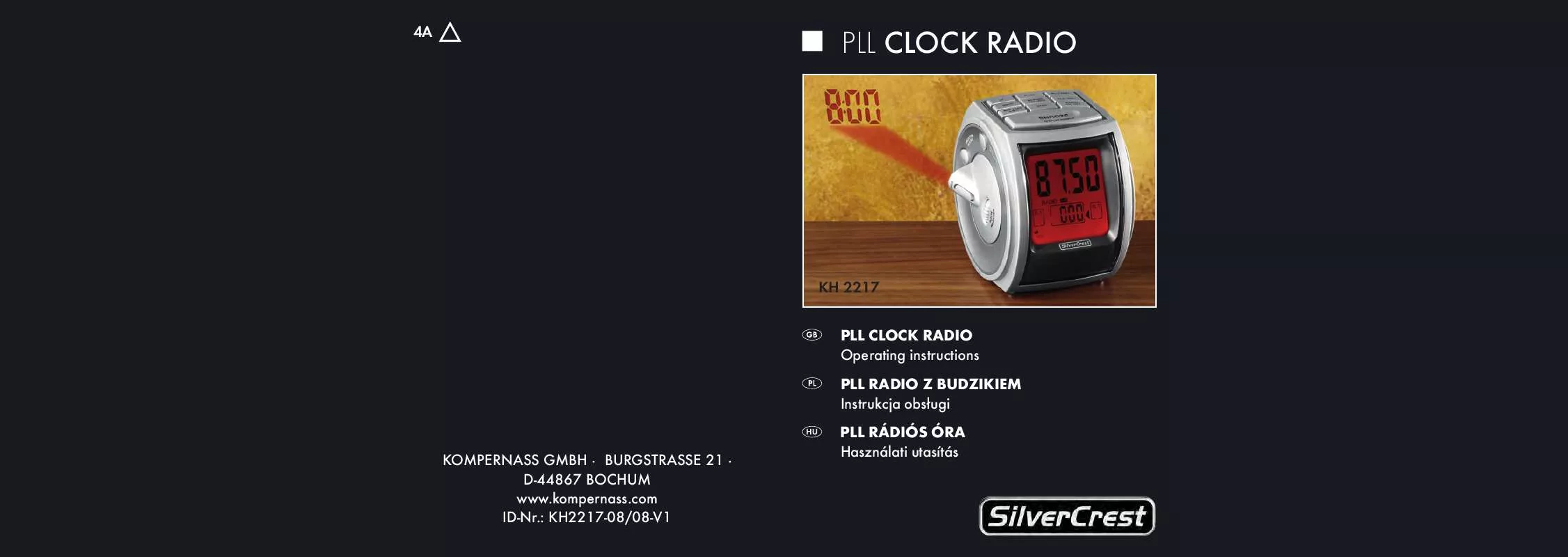 Mode d'emploi SILVERCREST KH 2217 PLL CLOCK RADIO