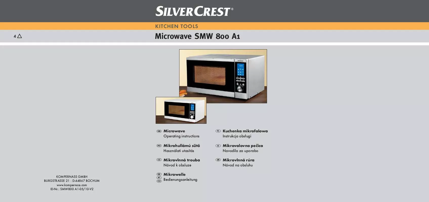 Mode d'emploi SILVERCREST SMW 800 A1 MICROWAVE