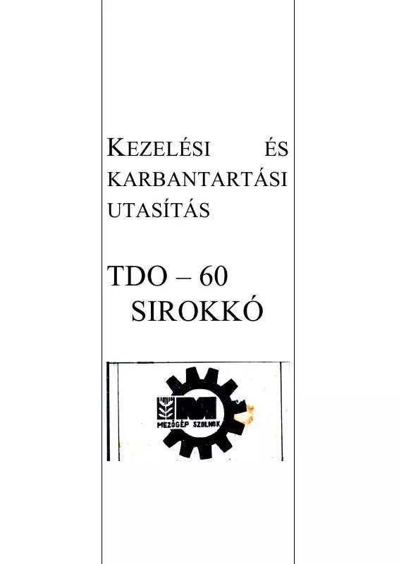 Mode d'emploi SIROKKO TDO-60
